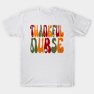 Thankful Nurse Life Retro Thanksgiving Nursing Pediatric RN T-Shirt